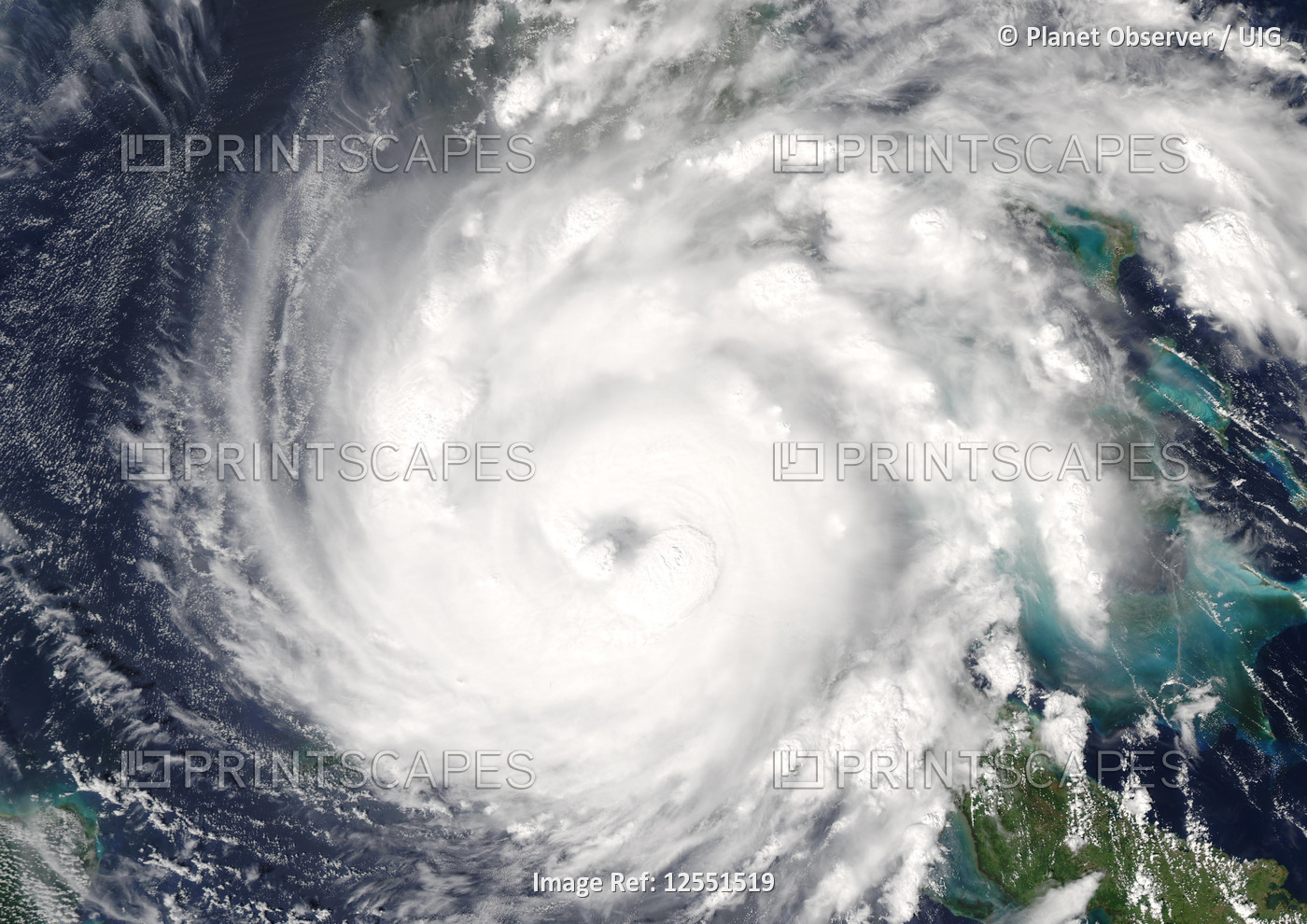 Hurricane Rita, Cuba, On 20/09/2005, True Colour Satellite Image. Hurricane Rita on 20 September 200