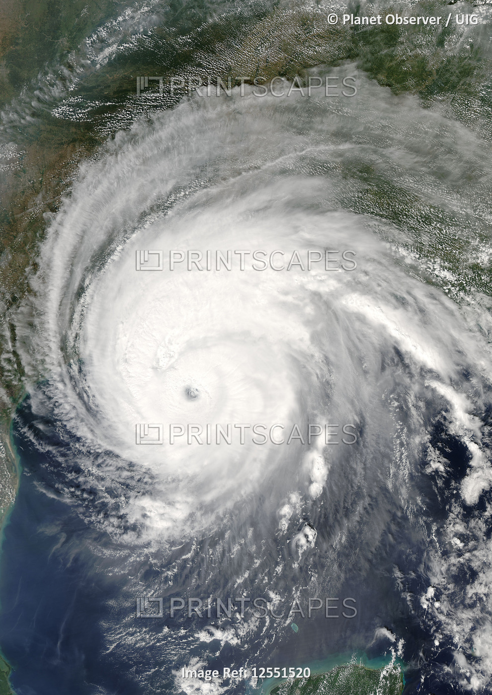 Hurricane Rita, Gulf Of Mexico, On 23/09/2005, True Colour Satellite Image. Hurricane Rita on 23 Sep