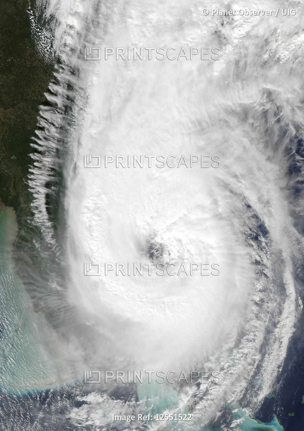 Hurricane Wilma, Atlantic Ocean, On 24/10/2005, True Colour Satellite Image. Hurricane Wilma on 24 O
