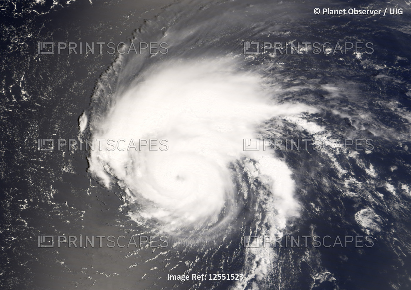 Hurricane Bertha, Atlantic Ocean, In 2008, True Colour Satellite Image. Hurricane Bertha on 9 July 2