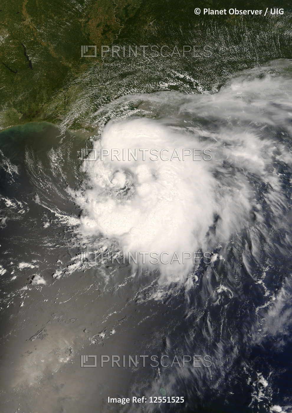 Tropical Storm Edouard, Gulf Of Mexico, In 2008, True Colour Satellite Image. Tropical storm Edouard