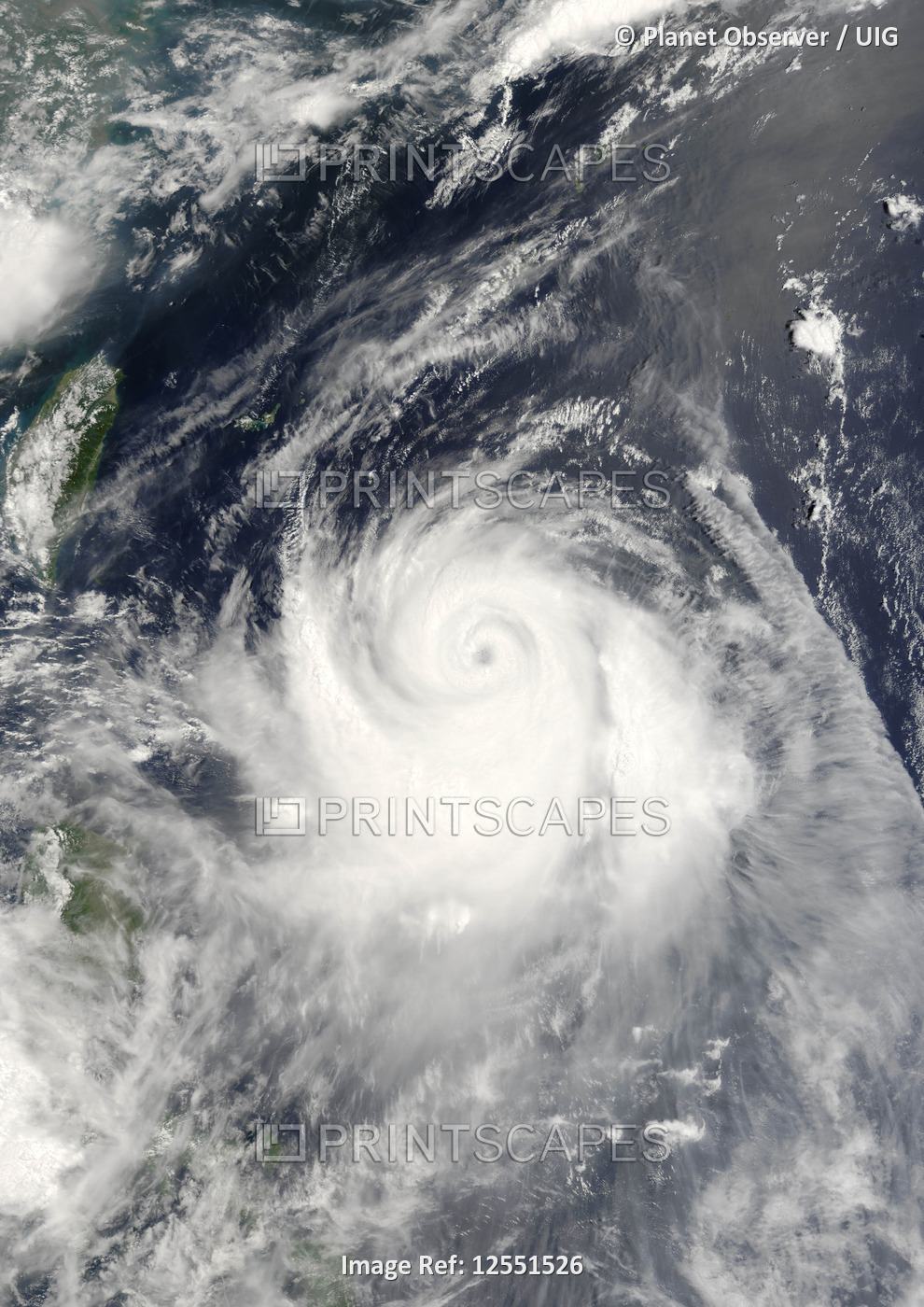 Typhoon Ewiniar, Pacific Ocean, In 2006, True Colour Satellite Image. Typhoon Ewiniar on 7 July 2006