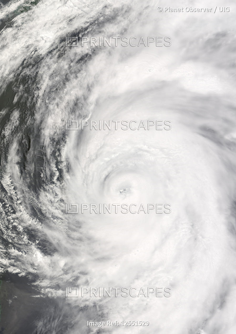Typhoon Man-Yi, Western Pacific, In 2007, True Colour Satellite Image. Typhoon Man-yi in July 2007 o