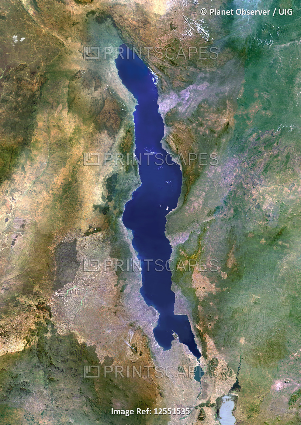 Lake Malawi, Africa, True Colour Satellite Image. True colour satellite image of Lake Malawi, an Afr