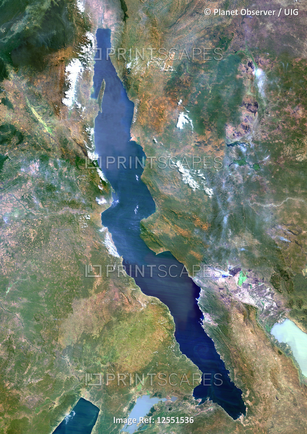 Lake Tanganyika, Africa, True Colour Satellite Image. True colour satellite image of Lake Tanganyika