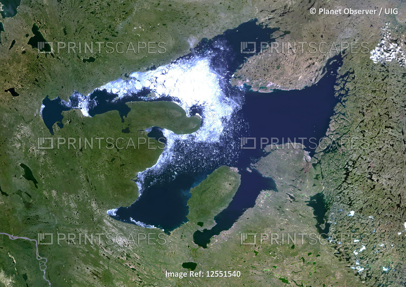Great Bear Lake, Canada, True Colour Satellite Image. True colour satellite image of Great Bear Lake