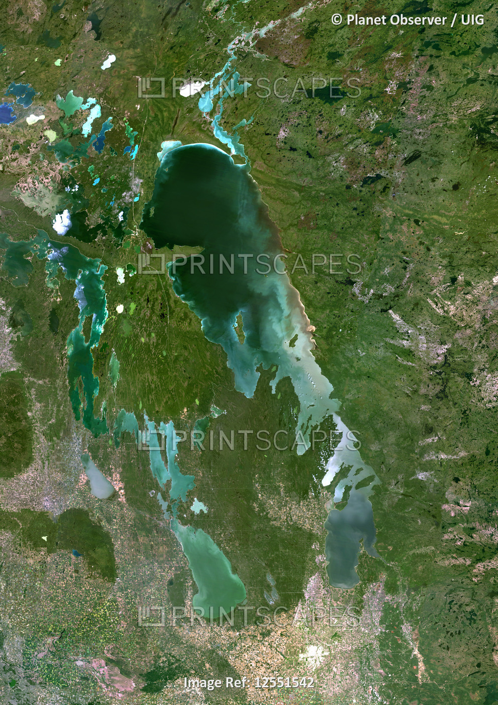 Lake Winnipeg, Canada, True Colour Satellite Image. True colour satellite image of Lake Winnipeg, in