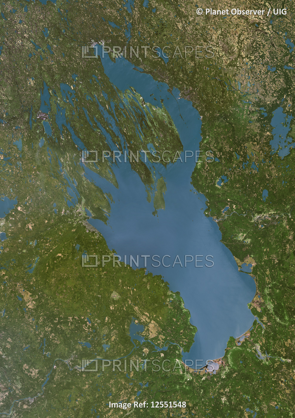 Lake Onega, Russia, True Colour Satellite Image. True colour satellite image of Lake Onega in Northe