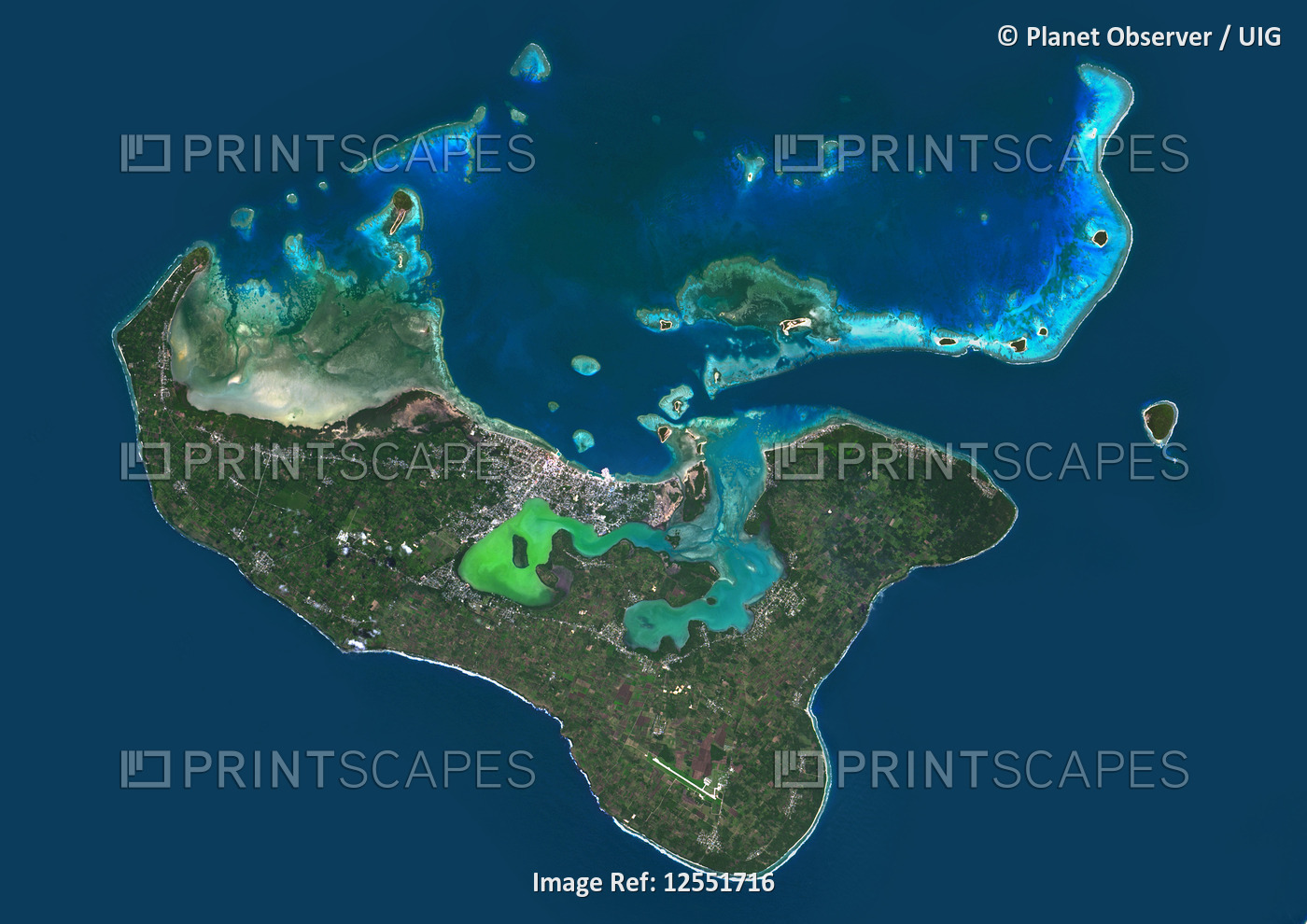 Tongatapu Island, Tonga, Natural Colour Satellite Image