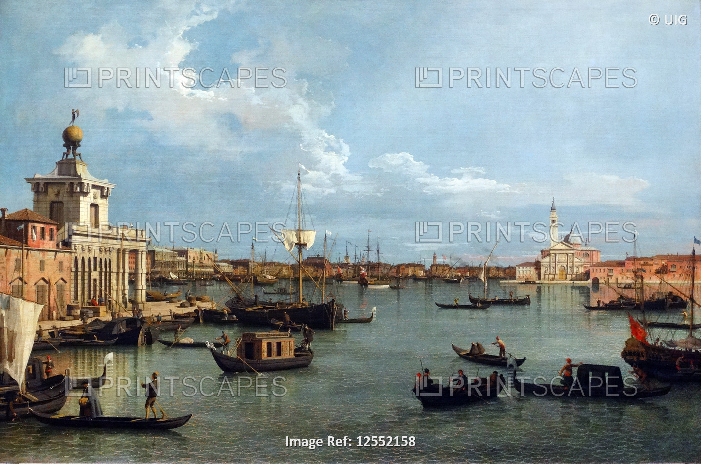 Painting titled 'The Bacino di San Marco from the Canale della Giudecca' by Giovanni Antonio Canal