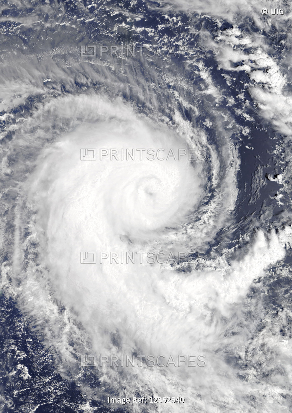 Satellite image of Tropical Cyclone Berguitta over Indian Ocean in 2018