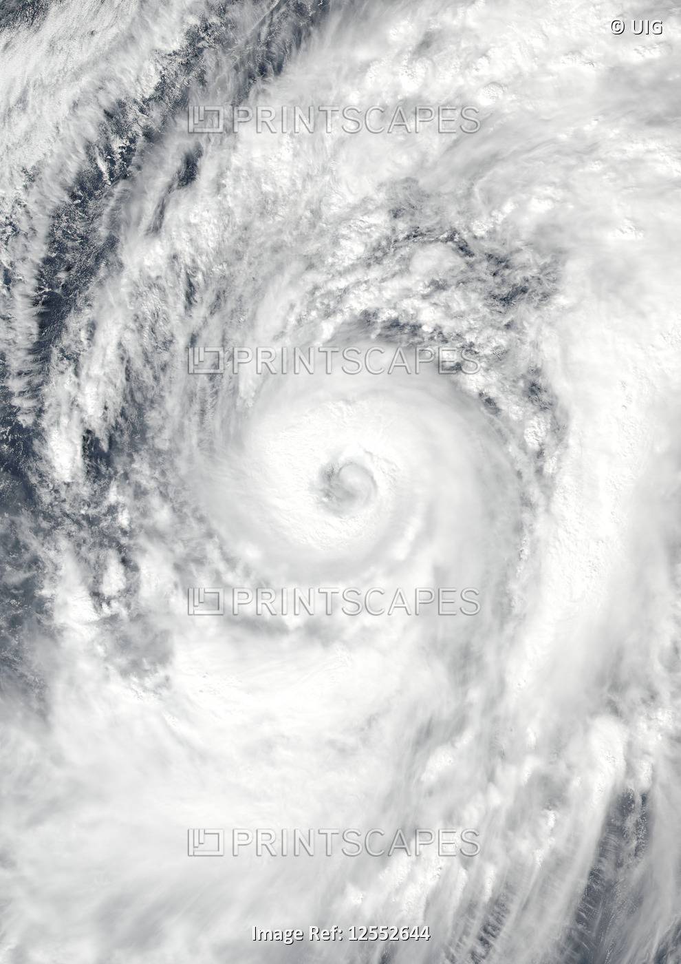 Satellite image of Typhoon Lan over Western Pacific Ocean in 2017