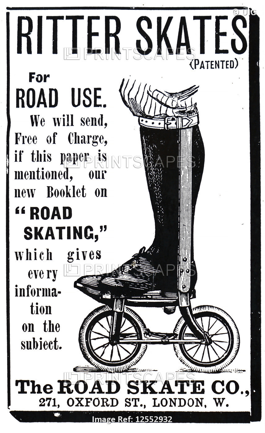 Advertisement for Ritter's road skates, 19th century