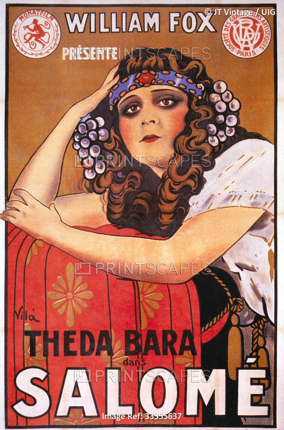 Theda Bara on Movie Poster for the Silent Movie "Salome", 1918.