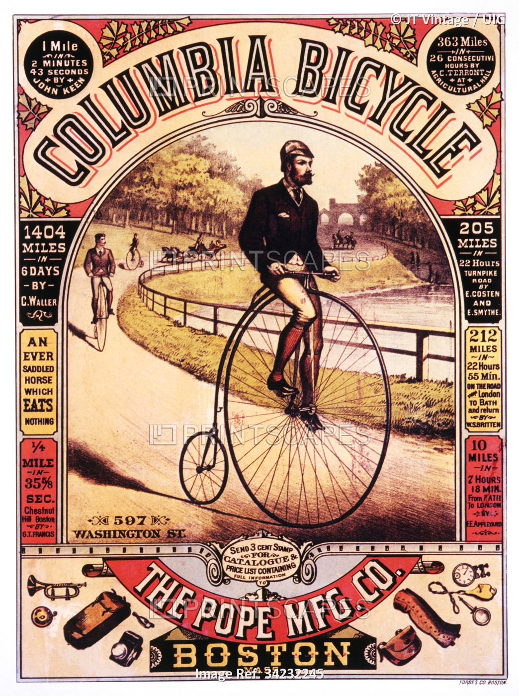 Advertisement for Bicycles, "Columbia Bicycle, The Pope Mfg. Company Boston, ...