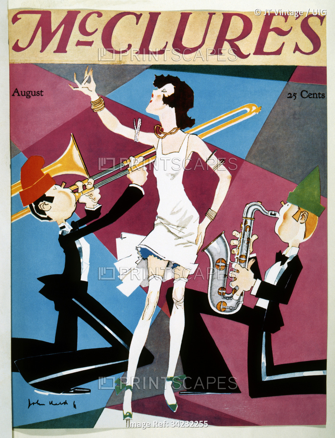 Jazz Musicians and Singer, Cover of McClure's Magazine, 1925. (Photo by: ...