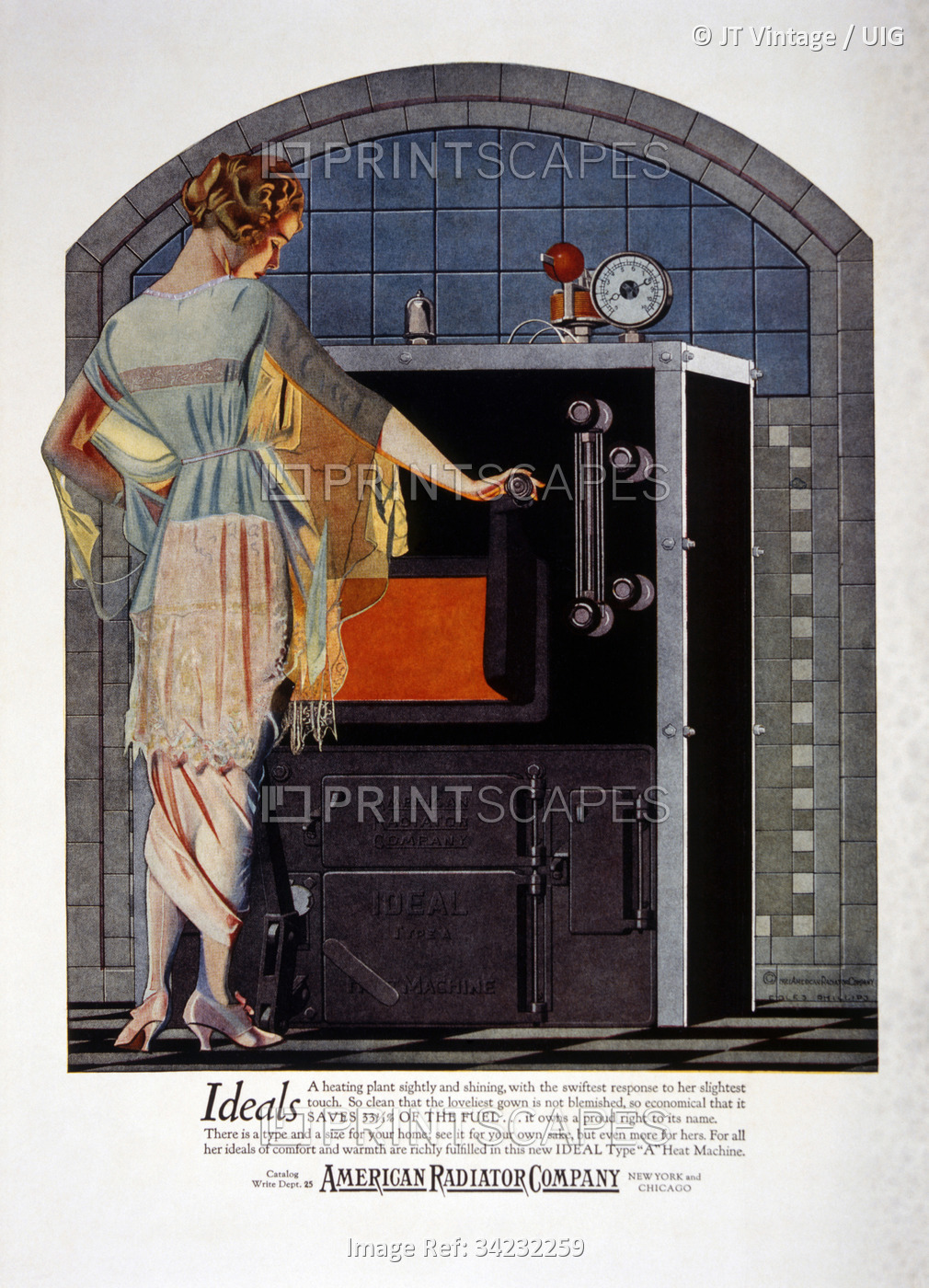 Women Looking into Radiator, American Radiator Company, Advertisement, circa ...