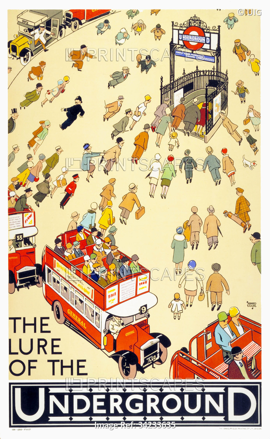England / UK: 'Lure of the Undergound', Alfred Leete, Underground Electric Railway Company, London, 